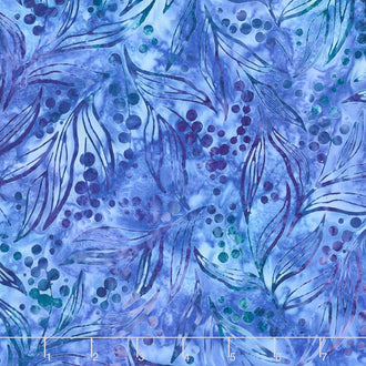 Artisan Batiks - Greenhouse 3 Leaf Stalks Cornflower Yardage
