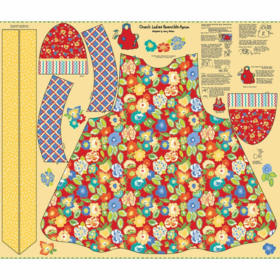 Church Ladies' Aprons - Red Panel