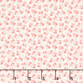 Rouenneries Trois - Bijou Pearl Faded Red Yardage