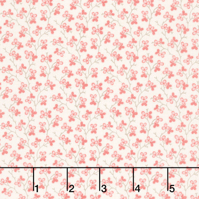 Rouenneries Trois - Bijou Pearl Faded Red Yardage