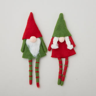 Wool Felt Gnome Bottle Topper w/ Beard/Braids (2 assorted styles)
