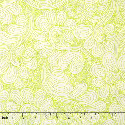 Drawn Wide - Whirlwind Chartreuse Backing