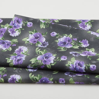 Paradise - Tossed Floral Charcoal 2 Yard Cut