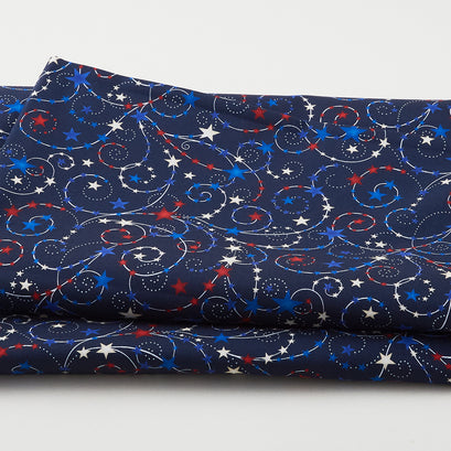Star Spangled - Stars Navy 108" Wide 3 Yard Cut