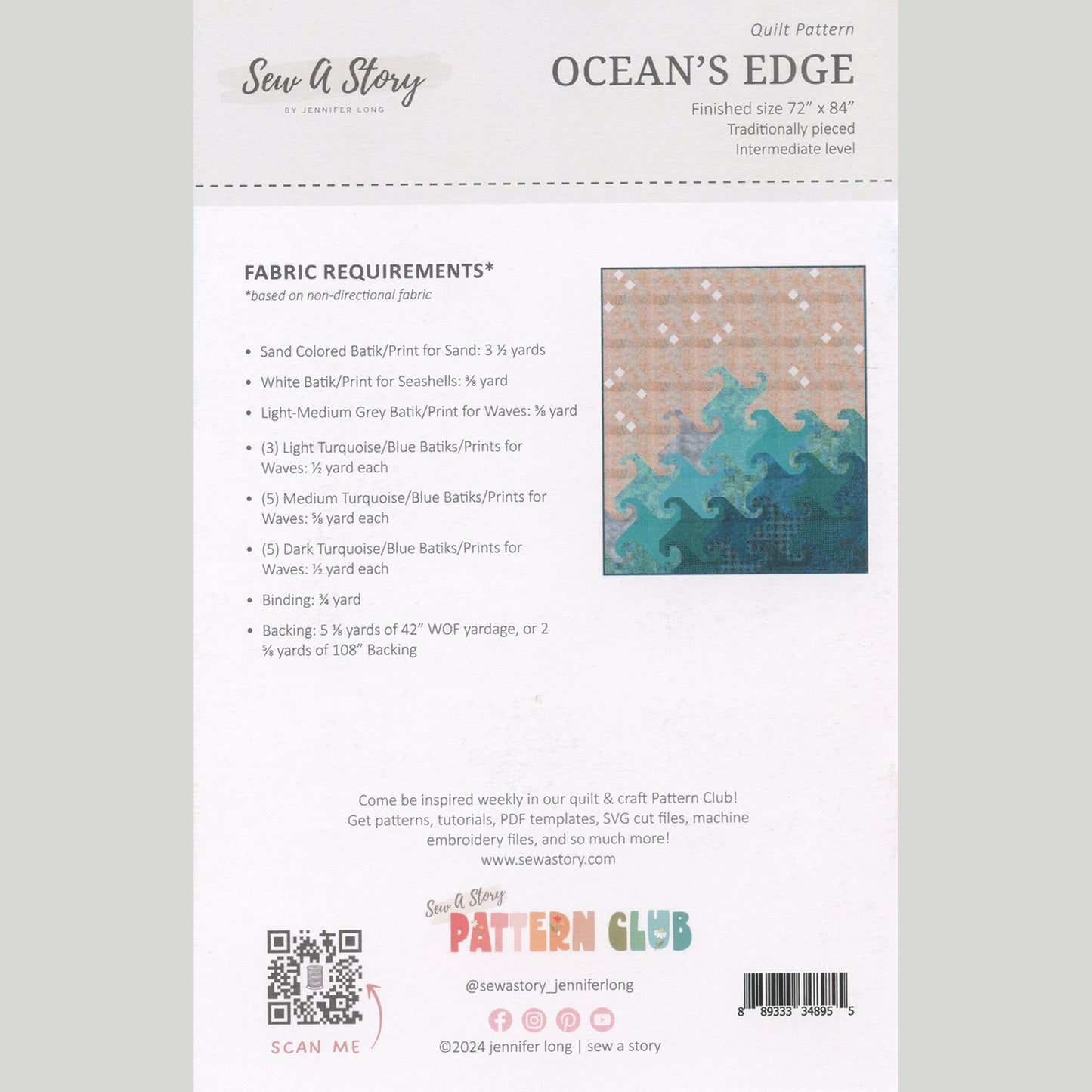 Ocean's Edge Quilt Pattern Alternative View #1