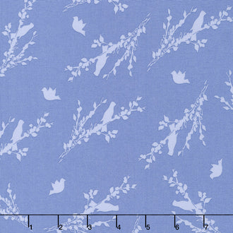 Monday, Monday - Birds Blue Yardage