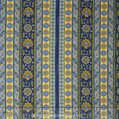 La Provence - Stripes Blue Yardage