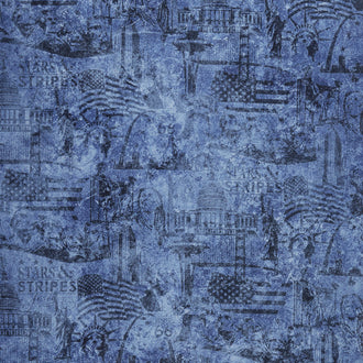 Stonehenge Stars and Stripes VI - US Landmarks Navy Yardage