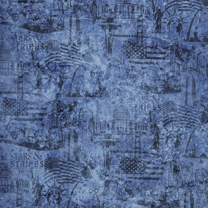Stonehenge Stars and Stripes VI - US Landmarks Navy Yardage