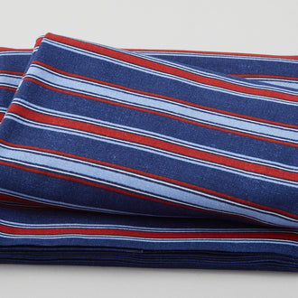 At The Helm - Multi Stripe Dark Blue 3 Yard Cut