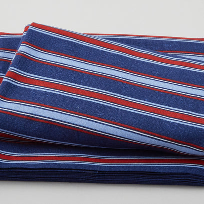 At The Helm - Multi Stripe Dark Blue 3 Yard Cut