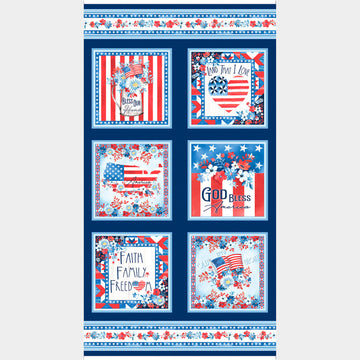 Faith, Family, Freedom - Patriotic Boxes Navy Panel Primary Image