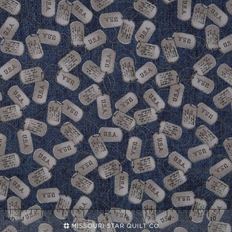 Because of the Brave - Nautical Navy Yardage