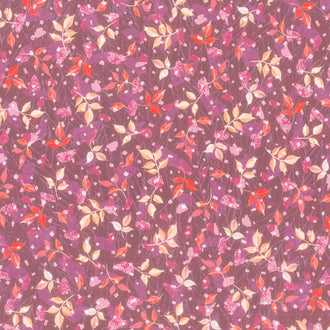 Dreaming of Fall - Leaves Raspberry Yardage