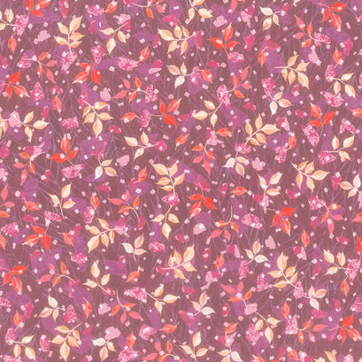 Dreaming of Fall - Leaves Raspberry Yardage