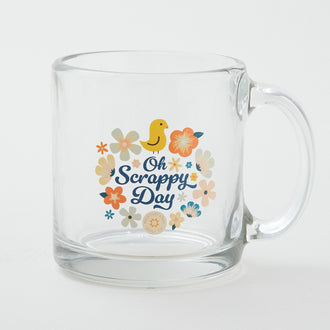 Missouri Star Floral Oh Scrappy Day Glass Mug