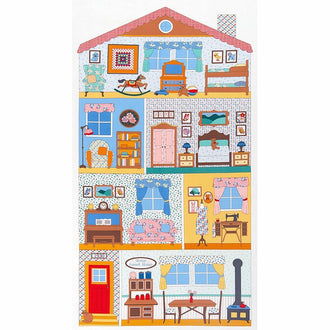 Penny's Dollhouse - Doll House Panel Vintage Yardage