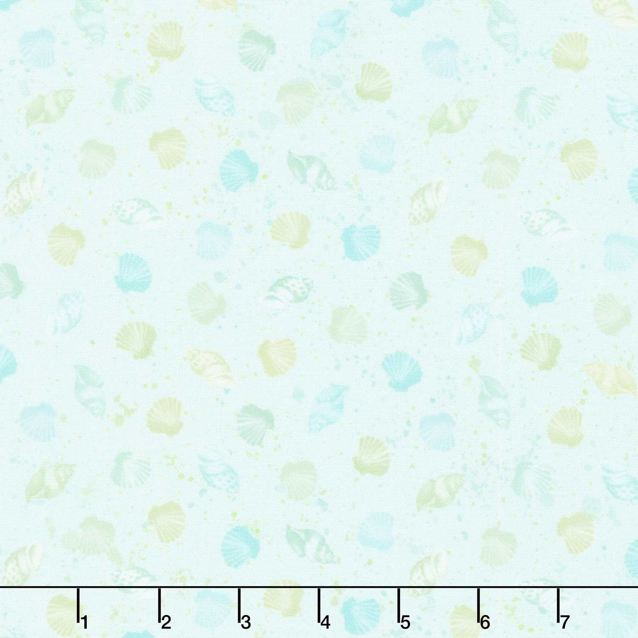 Seascape - Tossed Shells Aqua Yardage Primary Image