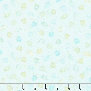 Seascape - Tossed Shells Aqua Yardage Primary Image