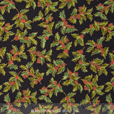 Holiday Flourish - Black Metallic Yardage