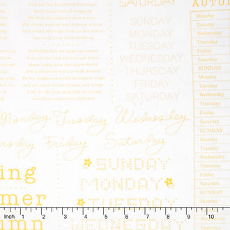 Calico Days - Week Days White Yardage