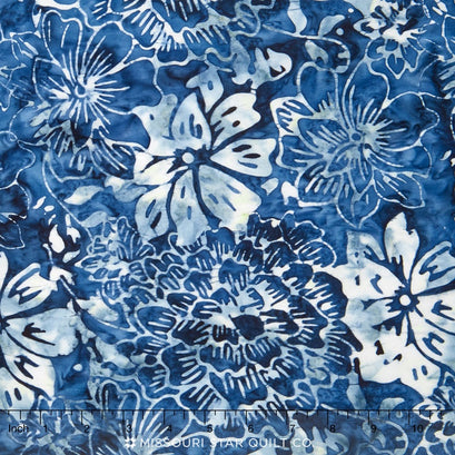 Tonga Batiks - Bluegrass Perennials Sapphire Yardage