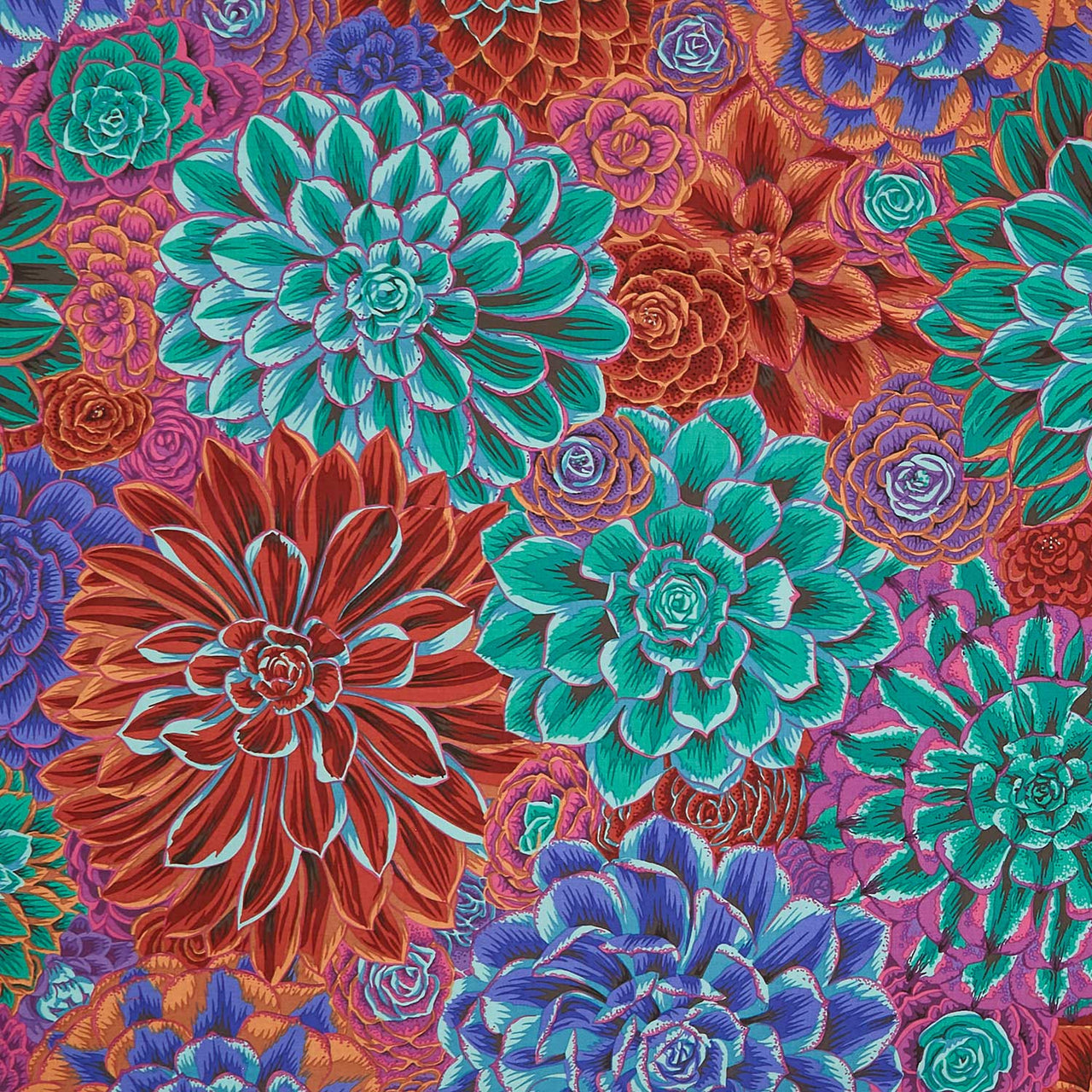 Kaffe Fassett Collective - February 2025 Warm Colorway House Leeks Drama Yardage