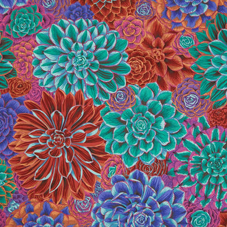 Kaffe Fassett Collective - February 2025 Warm Colorway House Leeks Drama Yardage