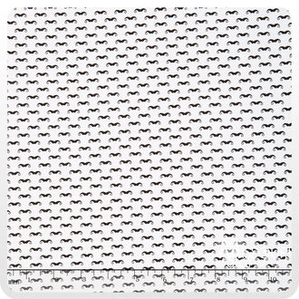Geekly Chic - Geekly Mustache Small White Yardage