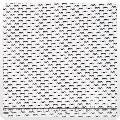 Geekly Chic - Geekly Mustache Small White Yardage