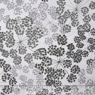 Blueprint Basics Wide - Flowers Charcoal 108" Backing
