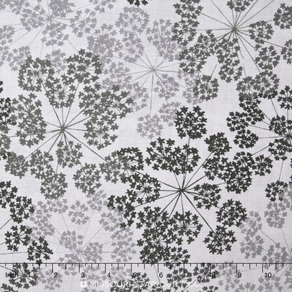 Blueprint Basics Wide - Flowers Charcoal 108" Backing