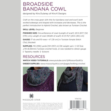 Digital Download - Broadside Bandana Cowl/Scarf Tunisian Crochet Pattern Alternative View #1