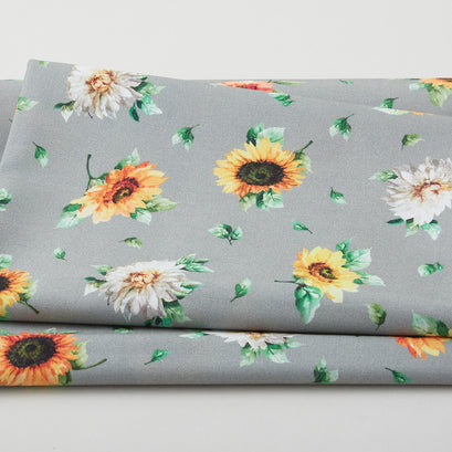 Sunflower Festival - Sunflower Splendor Gray 2 Yard Cut