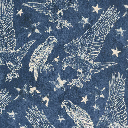 Land of Liberty - Toile Blue Yardage