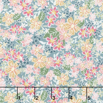 Grandale - Floral Teal Yardage