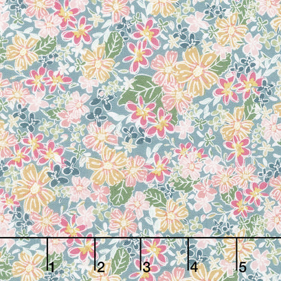 Grandale - Floral Teal Yardage