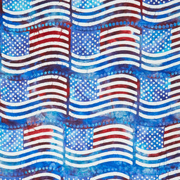 Artisan Batiks - Liberty 2 American Flag Blue Yardage