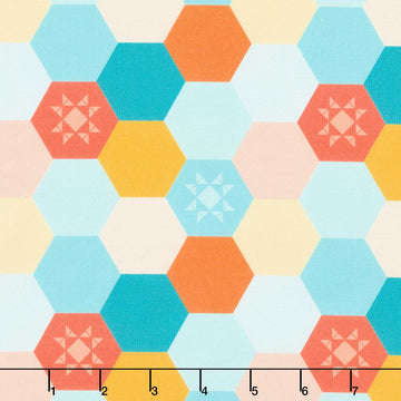 Welcome To Quilt Town - Hexagon Multi Yardage