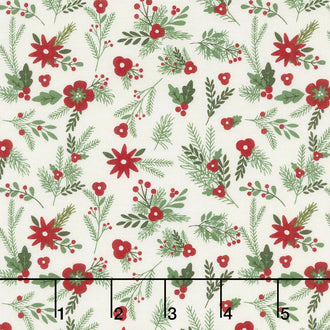 Christmas Delivery - Floral Cream Yardage