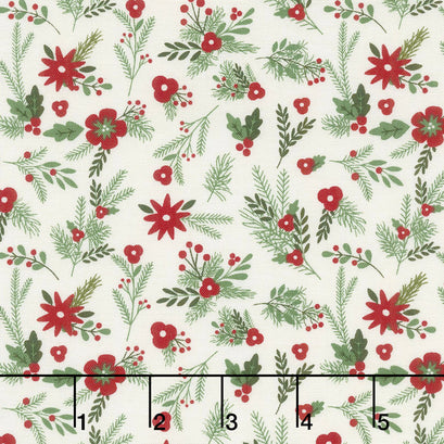 Christmas Delivery - Floral Cream Yardage