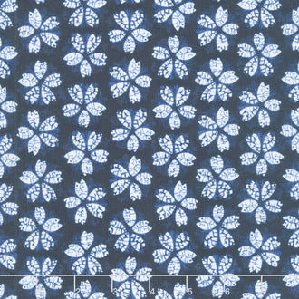 Shibori Blues - 2024 Cherry Blossoms Navy Yardage