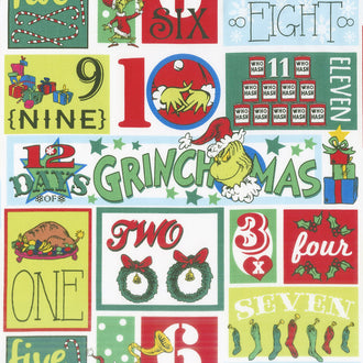 How the Grinch Stole Christmas 8 - Numbers Holiday Yardage
