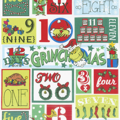 How the Grinch Stole Christmas 8 - Numbers Holiday Yardage