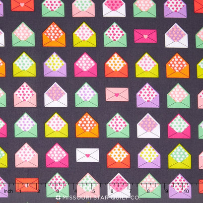 Sealed with a Kiss - Bright Envelopes Yardage