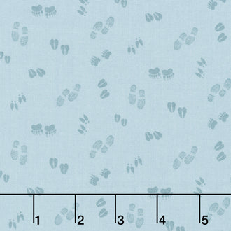 Let's Get Lost in the Woods - Tracks Vintage Blue Yardage