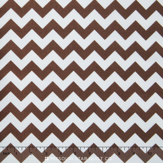 Small Cotton Chevrons - Brown Yardage