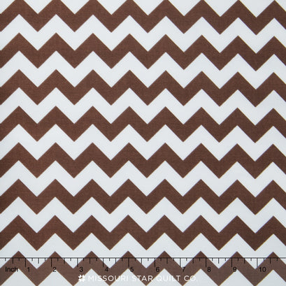 Small Cotton Chevrons - Brown Yardage