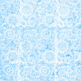 Tonga Batiks - Bluebell Medallions Powder Yardage