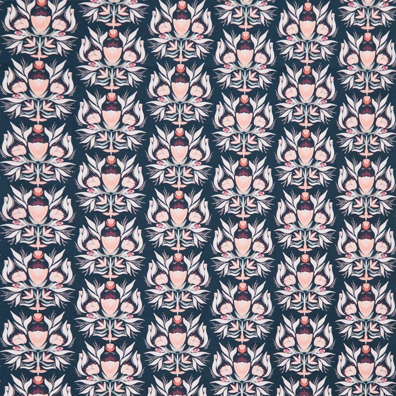 Garden Dreams - Floral Damask Evergreen Yardage